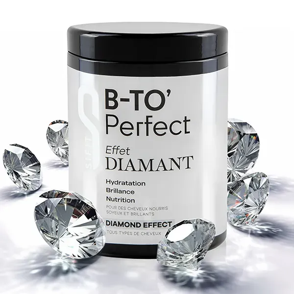 Pot de soin capillaire effet diamant entouré de diamants